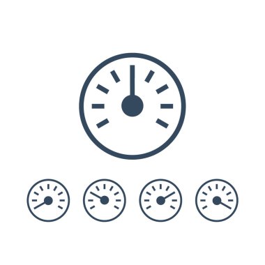 Bilgi-grafik öğeleri ölçmek. Hız göstergesi simgeler veya ok işaretiyle ayarlayın. Vektör.