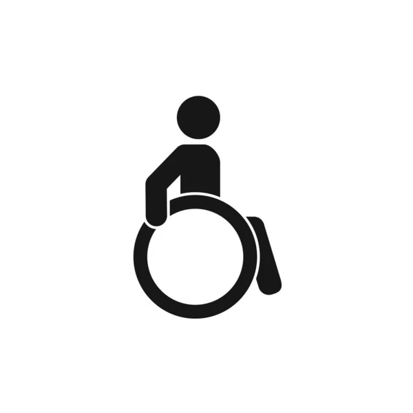 Señal Persona Discapacitada Mark Discapacidad Hombre Silla Ruedas Icono Vector — Vector de stock