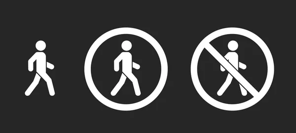 Άνθρωπος Περπατά Και Δεν Περπατά Εικονίδιο Σετ Σύμβολο Ανθρώπων Εικονογράφηση — Διανυσματικό Αρχείο