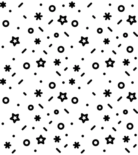 Geometrisches Muster Mit Kreisen Sternen Punkten Pluszeichen Und Kreuzen Blauer — Stockvektor