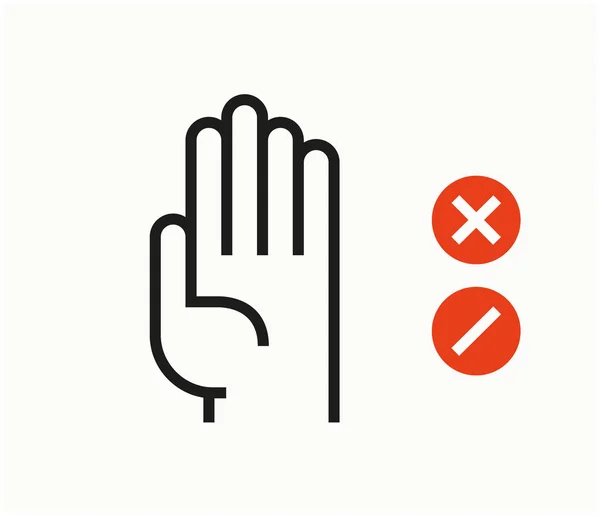 Hand Stop Sign Icon Vector Set Stop Symbols — Stock Vector