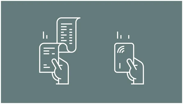 Set Payment Options Vektorelemek Lapos Stílusban Hitelkártya Feldolgozás Kézi Betéti — Stock Vector
