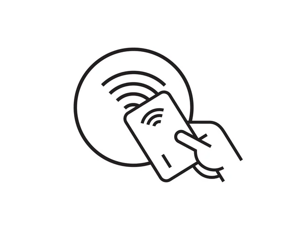 Logo Signe Paiement Sans Contact Sans Fil Nfc Carte Crédit — Image vectorielle