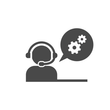 Çağrı merkezi, müşteri hizmetleri ikonunu destekleyin. Vektör, eps.