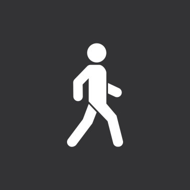 Erkek yürüyüşü ikonu. Beyaz arka plan. Vektör illüstrasyonu