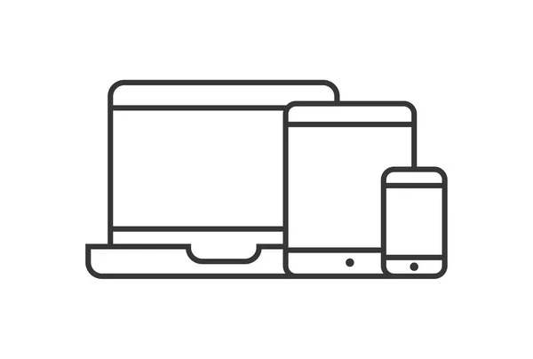 Iconos Del Dispositivo Teléfono Inteligente Tableta Computadora Portátil Computadora Escritorio — Archivo Imágenes Vectoriales