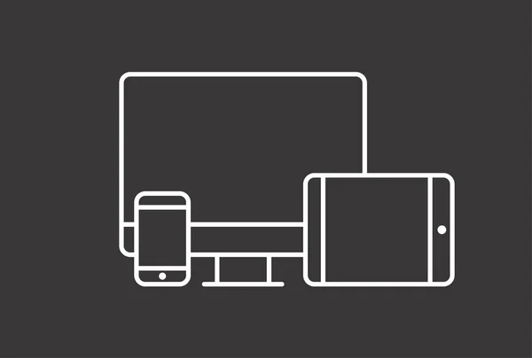 Iconos Del Dispositivo Teléfono Inteligente Tableta Computadora Portátil Computadora Escritorio — Archivo Imágenes Vectoriales