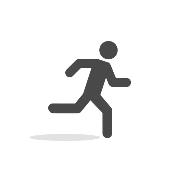 Icono Hombre Huyendo Símbolo Simple Correr Aislado Sobre Fondo Blanco — Vector de stock