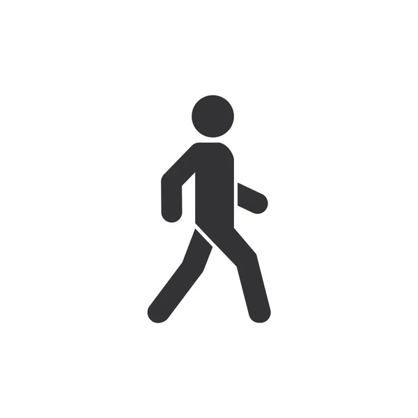 Hombre Caminar Icono Fondo Blanco Ilustración Vectorial — Vector de stock