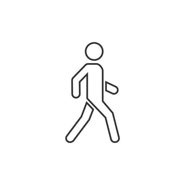 Hombre Caminar Icono Fondo Blanco Ilustración Vectorial — Vector de stock