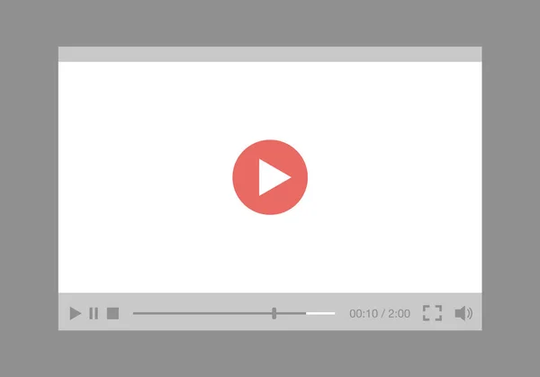 Interfaccia Lettore Video Mock Applicazioni Web Mobile Stile Piatto Illustrazione — Vettoriale Stock