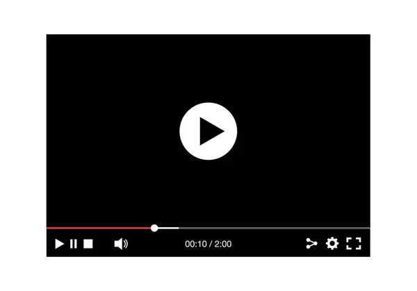 Video oynatıcı arayüzü, web ve mobil uygulamalar için model. Düz stil. Vektör illüstrasyonu, Bölüm 10.