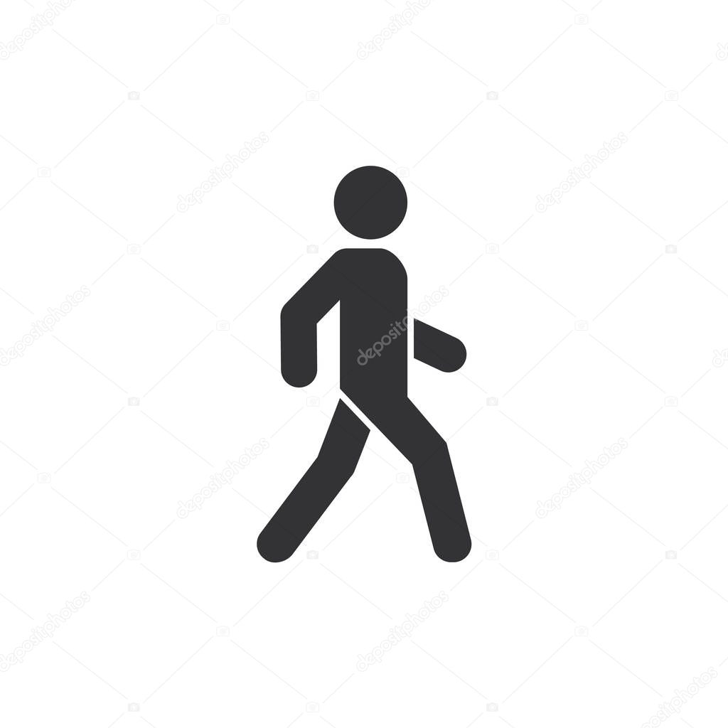 Man walk icon. White background. Vector illustration