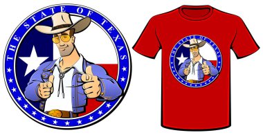 Amblem, logo, T-shirt için yazdırma. Vahşi Batı kovboy.