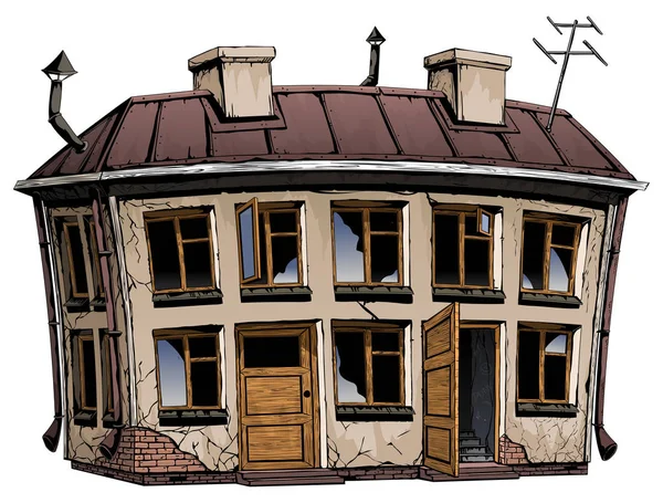  Destroyed house cartoon imágenes de stock de arte vectorial