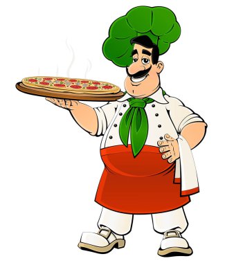 pizza ile İtalyan Şef.