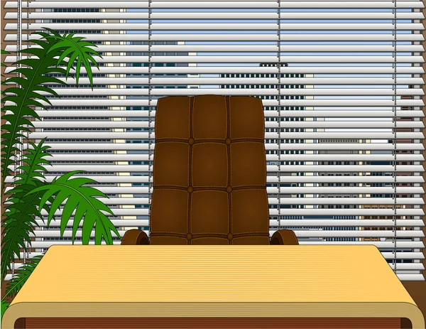 Fondo Interior Oficina Lugar Trabajo Del Jefe Gerente Secretario — Vector de stock