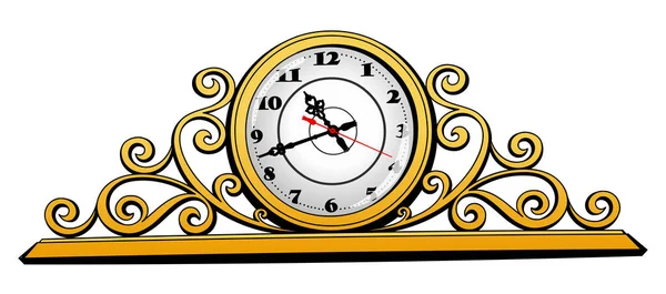 Reloj Mesa Vintage Antiguo Con Flechas — Vector de stock