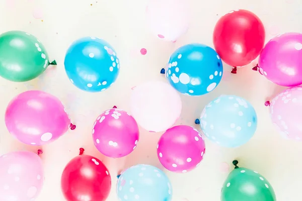 Fondo Festivo Con Globos Colores Sobre Fondo Pastel — Foto de Stock