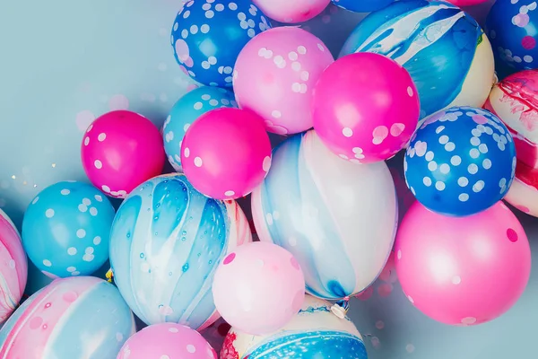 Kleurrijke Ballonnen Pastel Gekleurde Achtergrond — Stockfoto