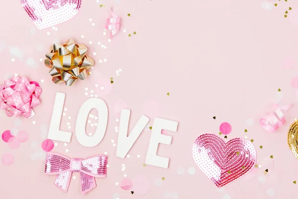 Розовые Золотые Украшения Xoxo Любовь Буквы — стоковое фото