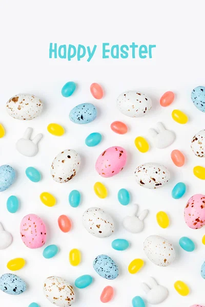 Stylový Candy Pozadí Pastelových Barvách Velikonoční Koncepce — Stock fotografie