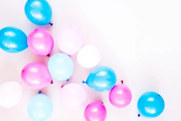 Kolorowe Balony Pastelowy Kolor Tła Koncepcja Strony Świąteczne Lub Urodziny — Zdjęcie stockowe