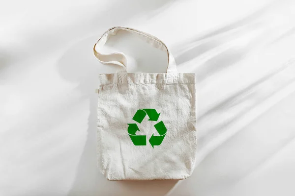 Tas Mockup Eco Putih Templat Kosong Karung Belanja Dengan Ruang — Stok Foto