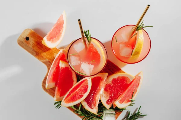 Grapefruit Rosemary Cocktail Refreshing Non Alcoholic Drink Perfect Spring Summer — Stock Photo, Image