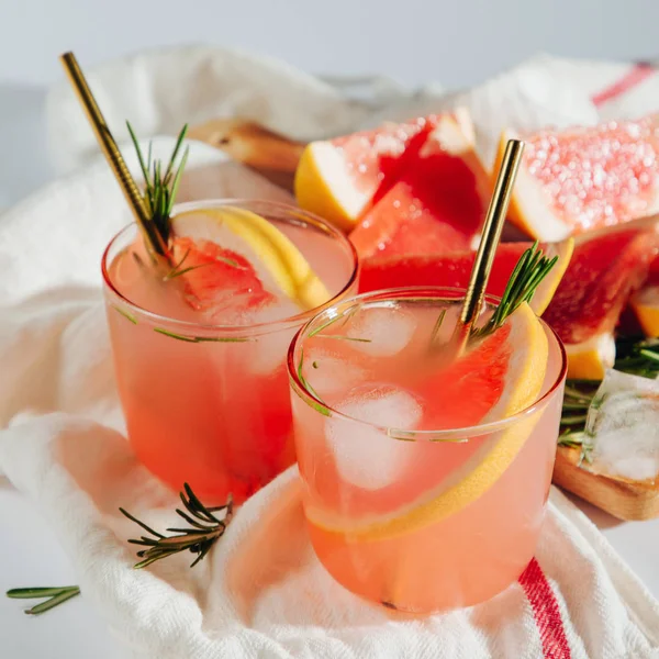 Grapefruit Rosemary Cocktail Refreshing Non Alcoholic Drink Perfect Spring Summer — Stock Photo, Image