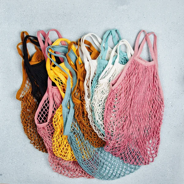 Varietà Colorate Shopping Bag Riutilizzabili — Foto Stock