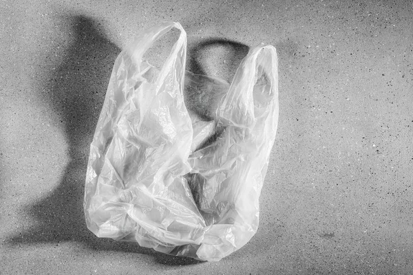 Kulit Putih Menggunakan Kantong Plastik Konsep Daur Ulang Plastik Dan — Stok Foto