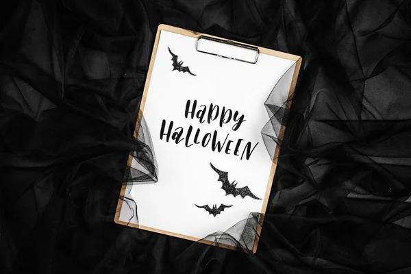 Černé Abstraktní Pozadí Schránkou Koncept Halloweenu — Stock fotografie