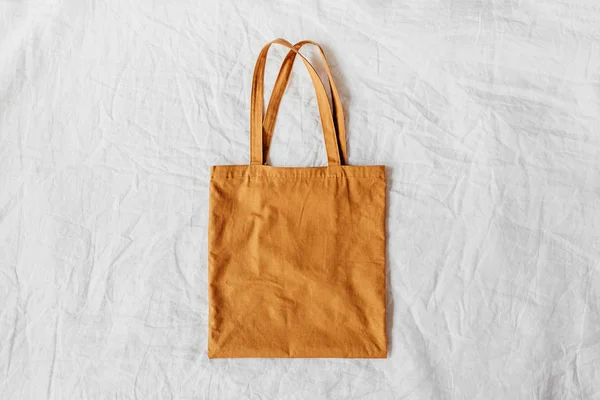 White Eco Bag Mockup Blank Shopping Sack Copy Spac — Stock Photo, Image