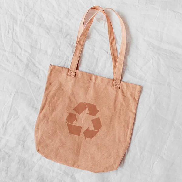 Tas Putih Eco Mockup Kantong Belanja Kosong Dengan Spac Salinan — Stok Foto