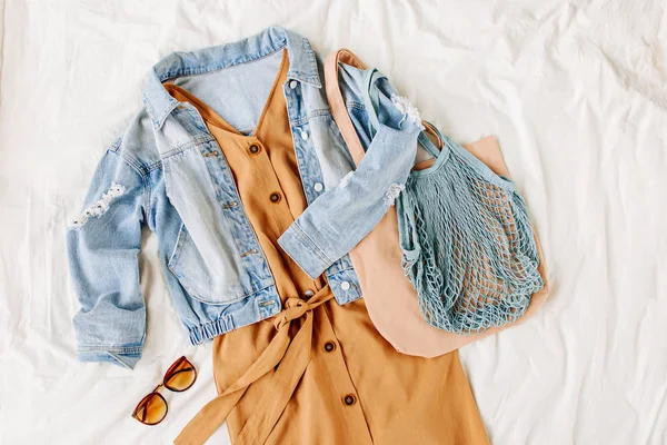 beige jean jacket
