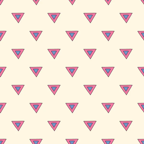 Абстрактные треугольники бесшовный рисунок. Ручной рисунок геометрической текстуры для обоев, оберточной бумаги, текстильного дизайна, поверхности, печати корпуса телефона, ткани . — стоковый вектор