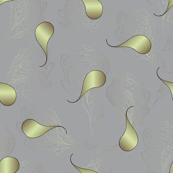 Абстрактный золотистый вектор Пейсли для дизайна поверхностей, текстиля, обоев, оберточной бумаги и т.д. . — стоковый вектор