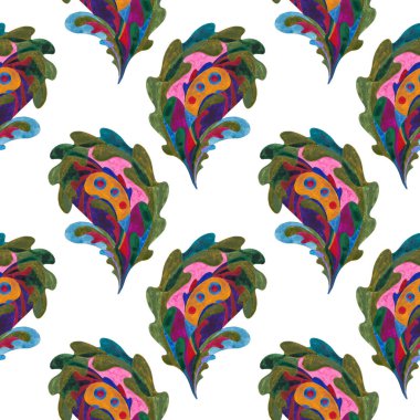 Paisley el seamless modeli boyalı. Suluboya soyut stilize arka plan bırakır. Modern doku yüzey için tasarım, tekstil, kağıt, duvar kağıdı, telefon durumda yazdırma, kumaş sarma.