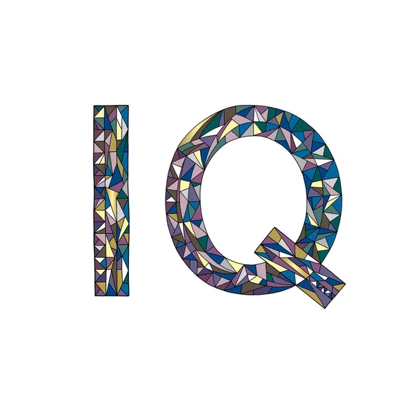 Ilustracja wektorowa IQ ręcznie rysowane znak. Iloraz inteligencji design — Wektor stockowy