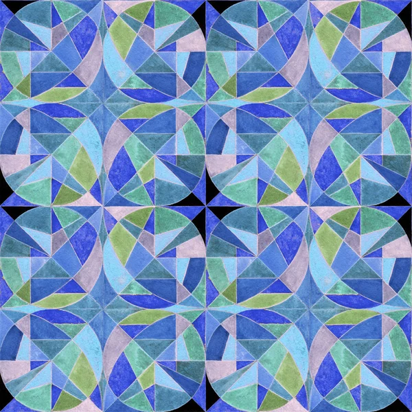 Aquarell handbemalte Ornament nahtlose Muster. abstrakter geometrischer Hintergrund für Oberflächengestaltung, Textil, Packpapier, Tapete, Handyhüllendruck, Stoff. — Stockfoto