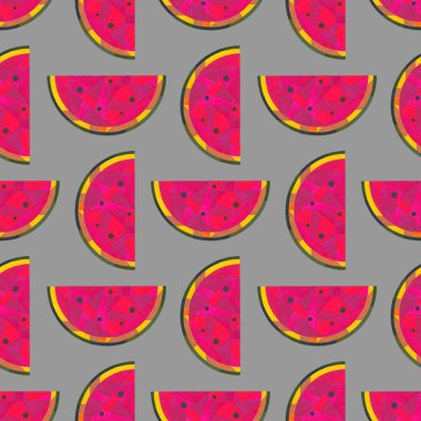 Suluboya karpuz seamless modeli. El boyalı yüzey tasarımı, tekstil, ambalaj kağıdı, duvar kağıdı, telefon servis talebi Yazdır, kumaş için soyut geometrik arka plan.
