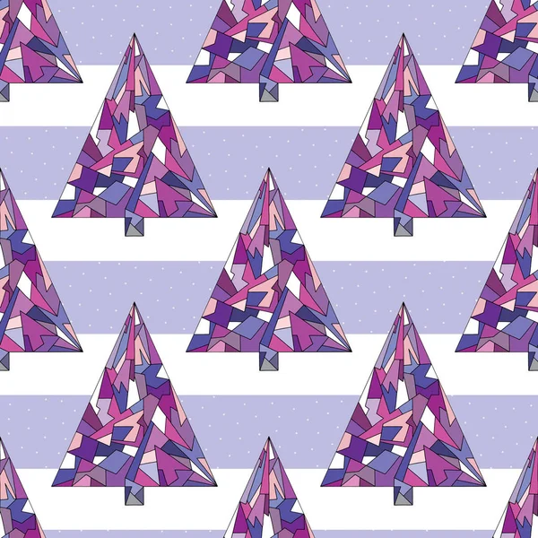 Vetor de árvore de Natal padrão sem costura. Feliz Ano Novo. Inverno Xmas feriados textura para design de superfície, têxtil, papel de embrulho, papel de parede, telefone caso imprimir, tecido . — Vetor de Stock