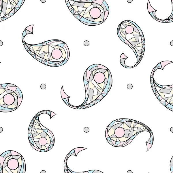 Paisley dibujado a mano patrón sin costura vector. Ilustración exótica abstracta para el diseño de la superficie, textil, papel de embalaje, papel pintado, impresión de la caja del teléfono, tela . — Vector de stock