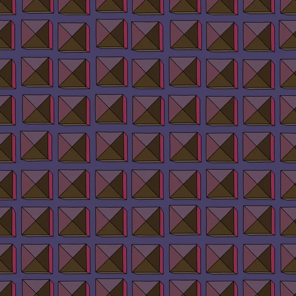 Handgezeichnete abstrakte Quadrate vektoren nahtlose Muster. farbenfroher geometrischer Hintergrund für Oberflächengestaltung, Textil, Packpapier, Tapete, Handyhüllendruck, Stoff. — Stockvektor