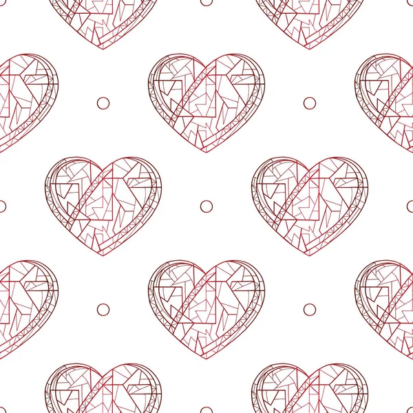 Herzen handgezeichnet Vektor nahtlose Muster. Valentinstag Hintergrund. Liebe Textur für Oberflächendesign, Textil, Packpapier, Tapete, Handyhüllendruck, Stoff. — Stockvektor