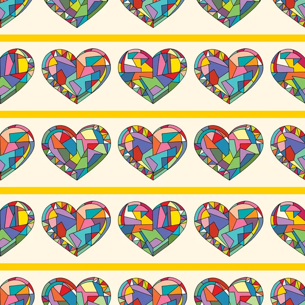 Corazones Dibujado Mano Patrón Sin Costura Vector Día San Valentín — Archivo Imágenes Vectoriales