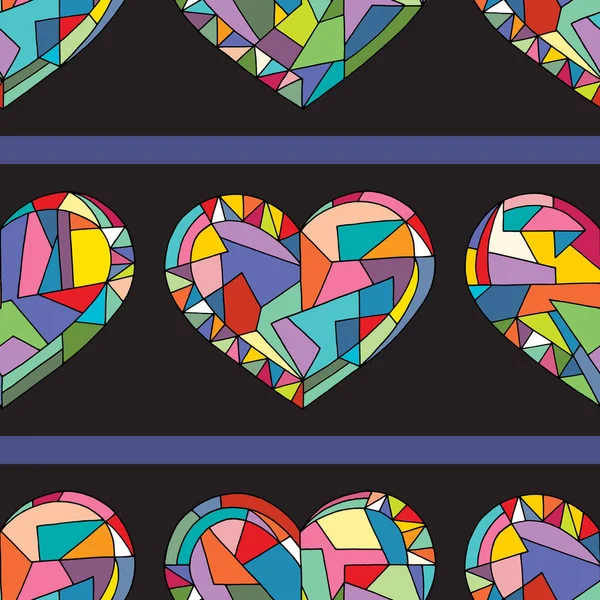 Herzen Handgezeichnet Vektor Nahtlose Muster Valentinstag Urlaub Hintergrund Modernem Stil — Stockvektor