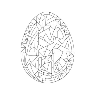 Paskalya yumurtası kitap vektör Illustration boyama. El çekilmiş soyut tatil nesne çağdaş tarzda.