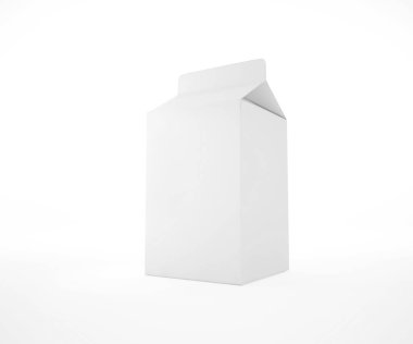 Beyaz arka plan üzerinde izole boş fermente süt ürün paketleme. 3D render